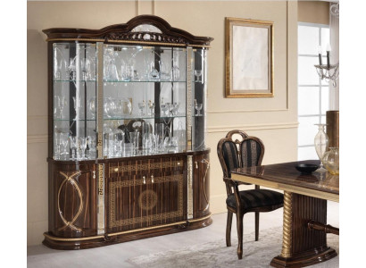Italienische Möbel Vitrine xxl Schrank Vitrinen Schau Schränke Design Wohnzimmer