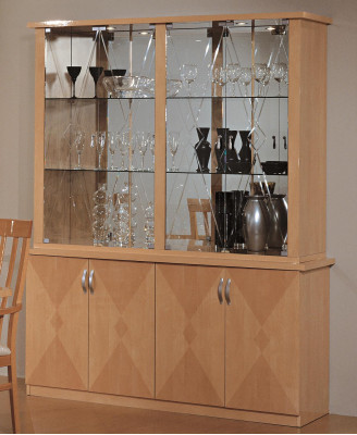 Klassische Vitrine Schrank Italienische Möbel Schränke Möbel Vitrinen Buche neu