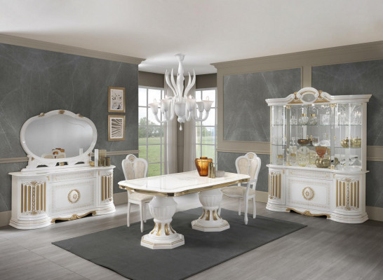 Klassischer Esstisch Tisch Wohnzimmer Italienischer Tische Stil Möbel Weiss Gold
