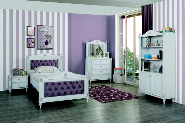 Bücherschrank Bücherregal Jugendzimmer Holz Möbel Regale Weiß Regal