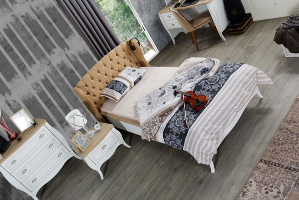 Design Jugendzimmer Schlafzimmer Bett Holz Betten Braun Modern Stil Neu