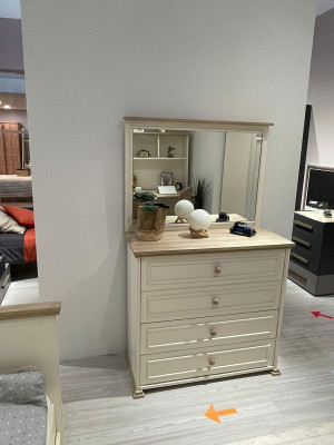 Kommode mit Spiegel Luxus Konsole Kommoden Schlafzimmer Kinderzimmer