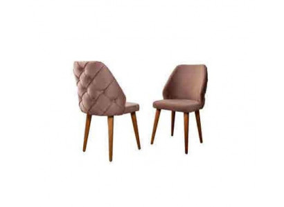 Hölzerne gepolsterte Stuhl beige zurück Chesterfield auf Holzbeine für Esszimmer