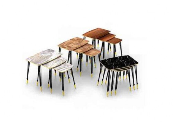 3 luxuriöse Couchtische auf schwarzen Beinen aus Edelstahl für Ihr Wohnzimmer