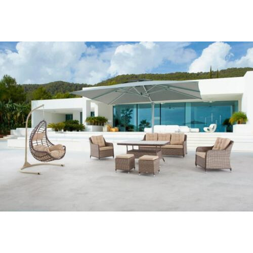Moderne Gartenmöbel Tisch Sessel Hocker Veranda Sofa Garnitur 6tlg. Neu