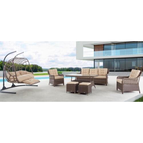 Gartenmöbel Sofagarnitur Tisch Sessel Sitzgruppen Veranda Hocker 6tlg.