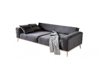 Sofa 3 Sitzer Sofas Couchen Polster Wohnzimmer Design Textil Stoff 
