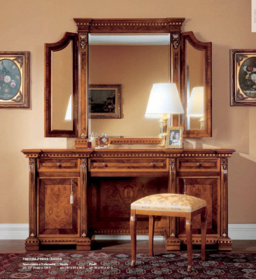 Schminktische Frisiertisch Kommode Spiegel Holz Braun Set Schlafzimmer