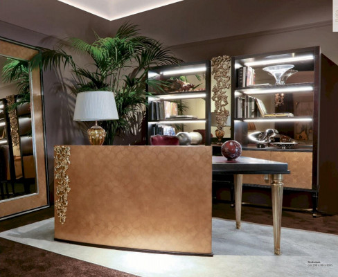 Vitrine Schränke Braun Vitrinen Luxus Schrank Büro LED Wohnzimmer