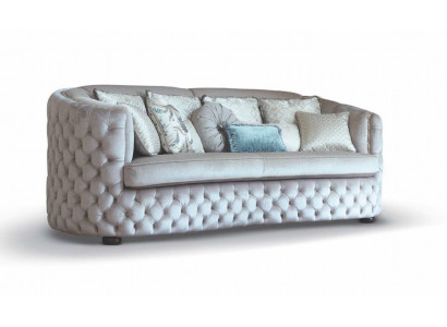Dreisitzer Chesterfield Sofa 3 Sitzer Sofas Wohnzimmer Grau Stoff