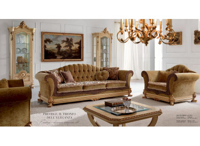 Dreisitzer Sofa 3 Sitzer Sofas Luxus Wohnzimmer Möbel Braun Stoff