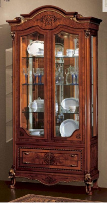 Vitrine Schränke Braun Vitrinen Luxus Schrank Glas Holz Wohnzimmer neu