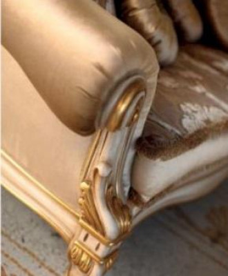 Chesterfield Dreisitzer Sofa 3 Sitzer Sofas Stoff Wohnzimmer Gold