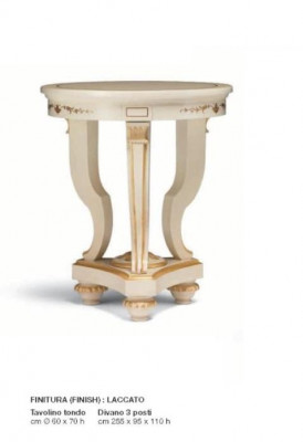 Beistelltisch Couchtisch Tisch Wohnzimmer Möbel Rund Beige Holz