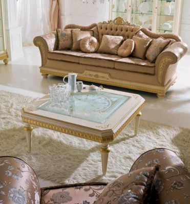 Couchtisch Beistelltisch Tisch Wohnzimmer Möbel Beige Holz Tische Design Luxus