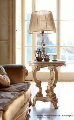 Beistelltisch Couchtisch Tisch Wohnzimmer Möbel Beige Holz Tische Rund