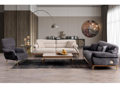 Modern Wohnzimmer Set Besteht aus 2x 3-Sitzer Sofas und Sessel 3tlg.