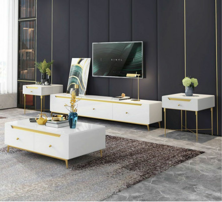 Sideboard Couchtisch Anrichte Low Board Side Schrank Wohn Zimmer 4tlg.