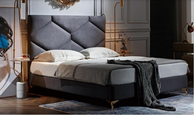 Bett 180x200cm Textil Schlafzimmer Möbel Luxury Moderne Betten Hotel Möbel Neu