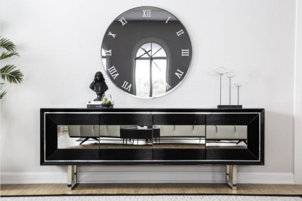 Schwarzes Sideboard Kommode Kommoden Schrank Standschrank Luxus Anrichte