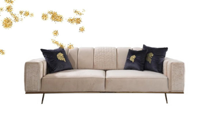 Luxus Sofagarnitur Couch Textil Couchen 4+3+1 Sitz Sofas Wohnzimmer Stoff
