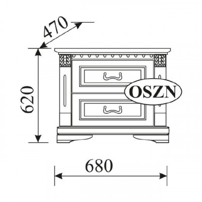 2x Set Klassische Nachttische Nachttisch Nachkonsolen Tisch Massiv Holz OSZN