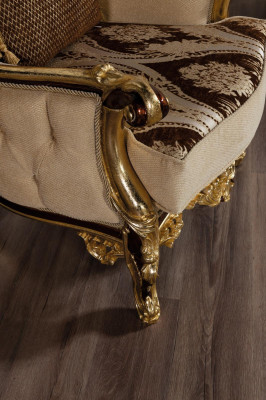 Sofagarnitur Couch Barock Rokoko Couchen Textil Chesterfield Sofa Tisch 3tlg.