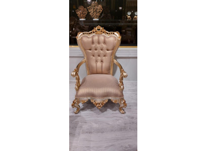 Beiger Chesterfield Sessel Antik Stil Stühle Lehnstuhl Barock Rokoko Möbel 