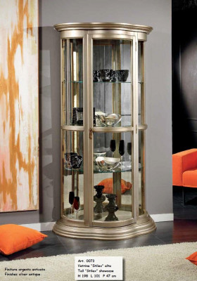 Klassisch Vitrinen Glas Schrank Vitrine Holz Wohnzimmer Luxus Braun Anrichte