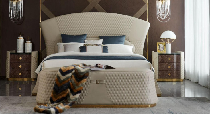 Design Leder Bett Luxus Polster Betten Doppel Schlafzimmer 180x200