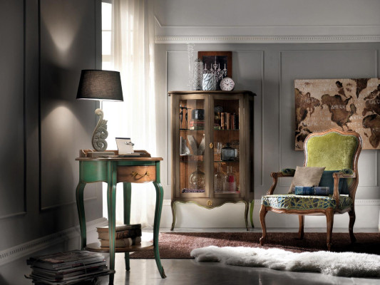 Barockmöbel Vitrine Konsole Set Holzkonsolenschrank Vitrinen Möbel Set 3tlg. Neu