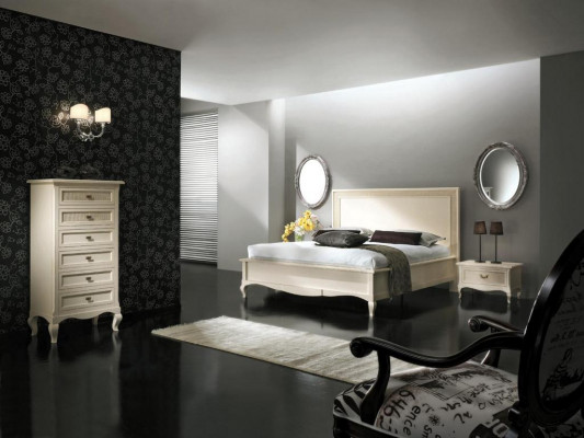 Doppelbett Betten Schlafzimmer Möbel Massivholz Vaccari cav giovanni Bett Neu