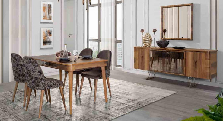 Tisch Design Stühle 5tlg Esszimmer Holz Tische Essgruppe Set Stuhl Gruppe Neu