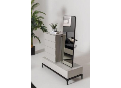 Kommoden Wohnzimmer Set Kommode mit Spiegel Holz Still Modern weiß