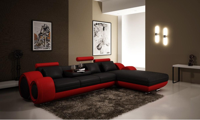 Ecksofa Sofa Couch Polster Wohnlandschaft Leder Eck Sofas Garnitur