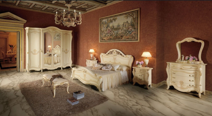 Schlafzimmer Design Luxus Set Betten Sets Bett Nachttisch Kleiderschrank 7 tlg.