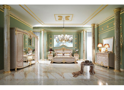 Design Schlafzimmer Komplett Set Bett Nachttisch Kommode Neu Italien 6 tlg. Sets