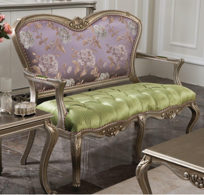 Barock Rokoko Bank Sofa Bunte Bänke Couch Klassische Möbel Chesterfield