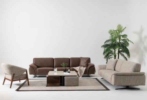 Sofagarnitur 3+3+1 Sitzer Couch Wohnlandschaft Garnitur Design Modern