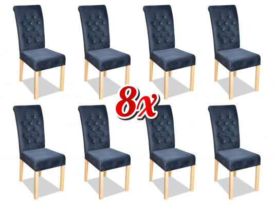 Mehrfarbige Chesterfield x8 Stühle Designer Luxus Sessel Polsterstühle Lehnstühle