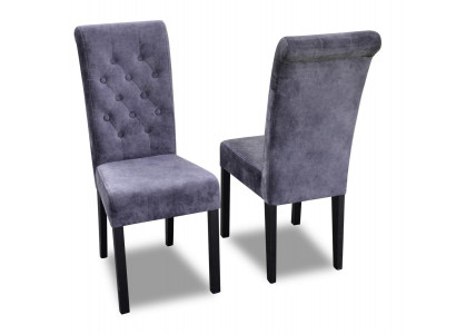 Blaue Chesterfield x8-er Stuhlgarnitur Designer Lehnstühle Moderne Sitzmöbel