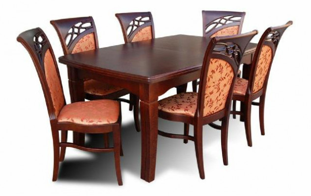 Designer Möbel Tisch 6x Stühle Ess Zimmer Sitz Tische Garnitur Holz 7tlg. Set
