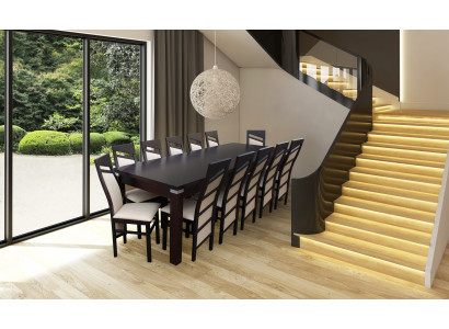 Komplett Set Esstisch Stuhl 12x Stühle Esszimmer Ess Gruppe Holz Tische 13tlg