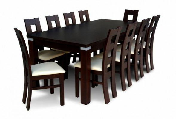 Esstisch mit 10 x Stühlen Esszimmer Set Essgruppe Holz Tisch 200/290 cm Sofort