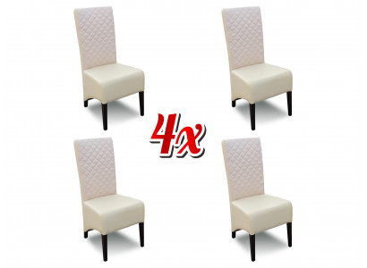Gruppe 4xStuhl Set Stühle Garnitur Leder Design Neu Gepolsterte Esszimmer Stühle