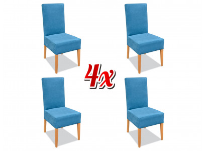 Klassischer Esszimmer Stuhl Gruppe Lehnstuhl 4x Stühle Garnitur Polster Samt Neu
