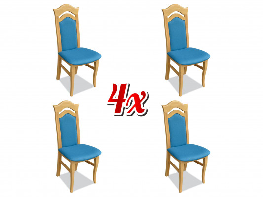 Garnitur 4x Stühle Lehn Design Sitz Polster Massiv Holz Esszimmer Gruppe Stuhl