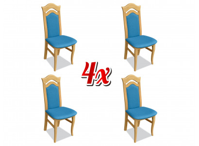 Garnitur 4x Stühle Lehn Design Sitz Polster Massiv Holz Esszimmer Gruppe Stuhl