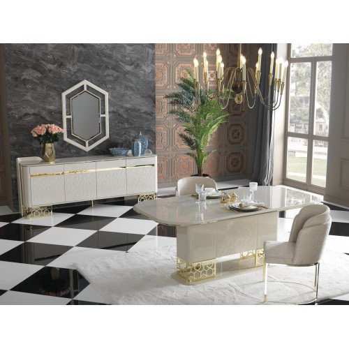 Xl Moebel Modernen Esszimmer Set Möbel Esstisch 4X Stühle Anrichte Kommode 6Tlg - Image 3