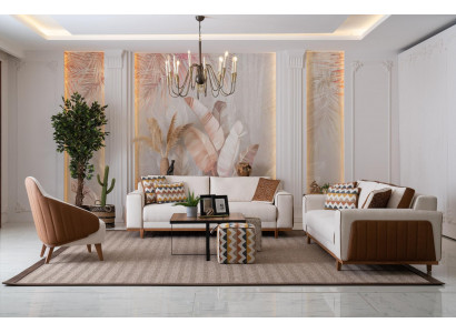 Stilvoll Sofagarnitur 3+2+1 Sitz Sessel Hochwertig Möbel Luxus Designen